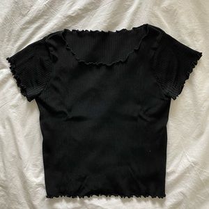 Black ribbed crop top